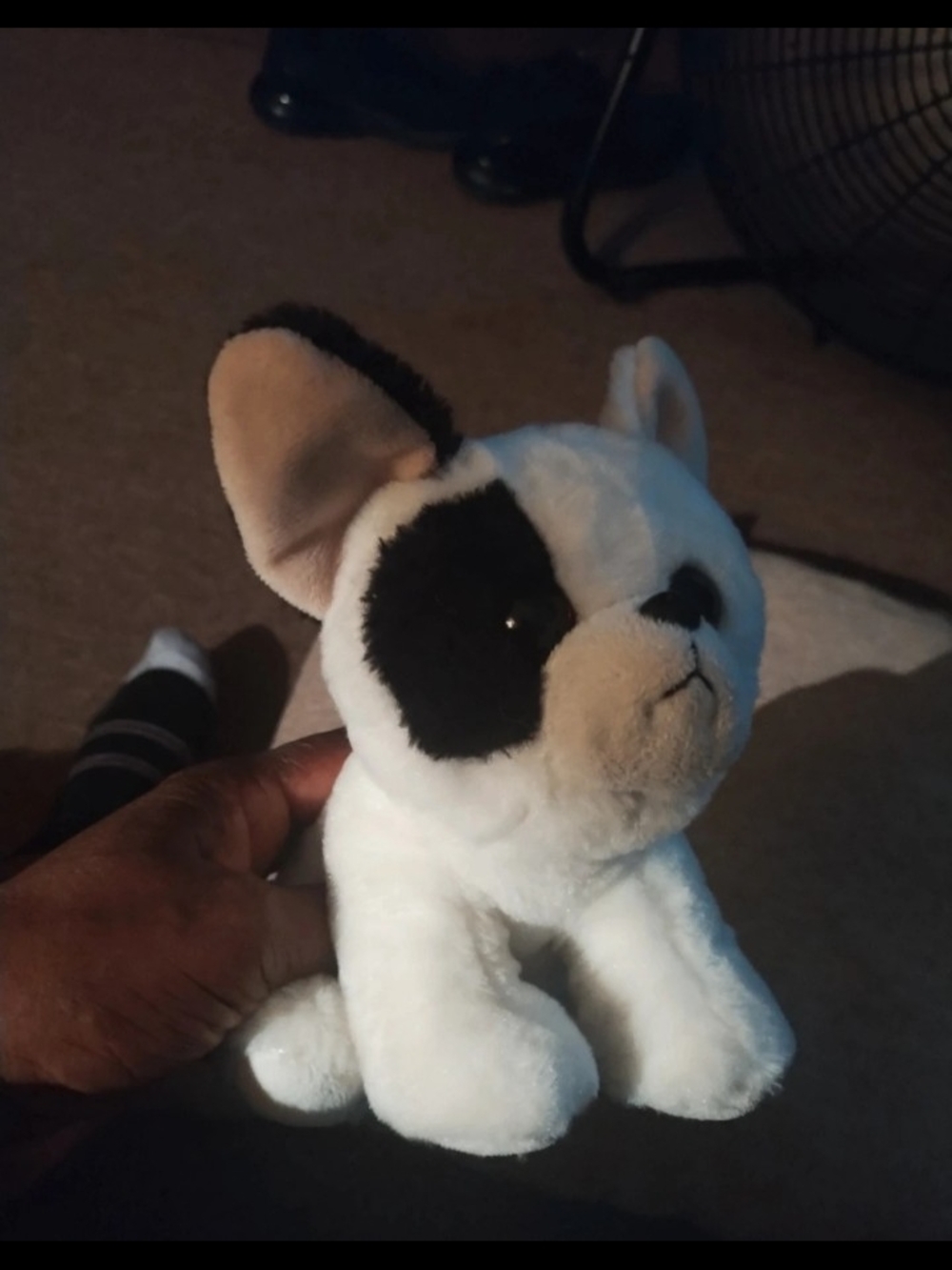 Ty White & Black Plush Dog Toy with Beige Snout